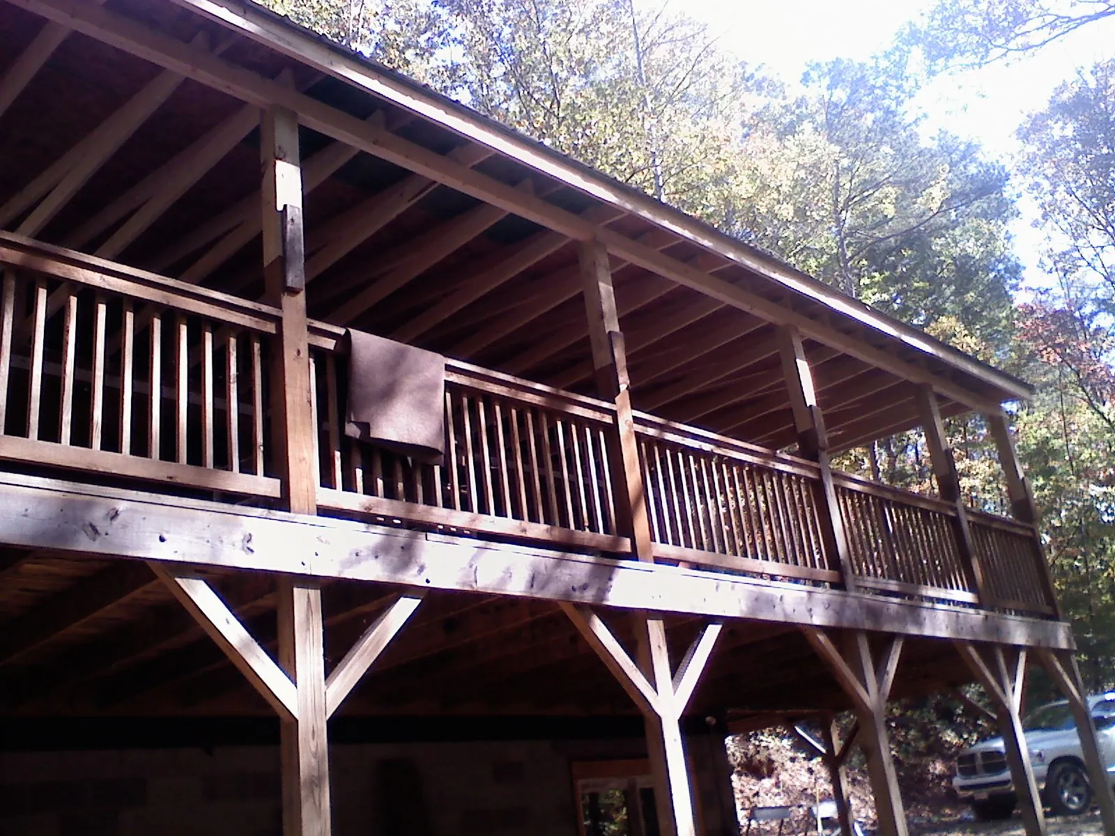 Timber framing under a new elevated porch and deck — Roof Leak Repair in Brielle by Roofing Brothers